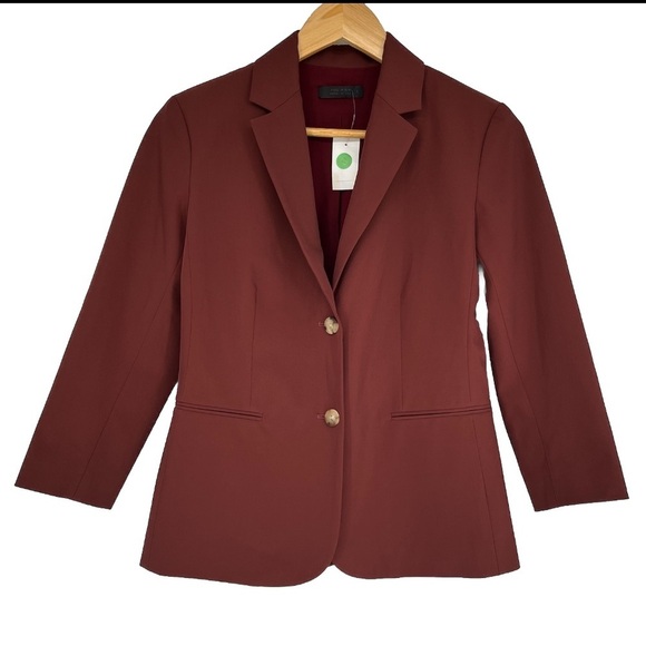 THE ROW Nopman Blazer Jacket Brick Red Maroon Size 4 Single Breasted Workwear - Picture 4 of 16